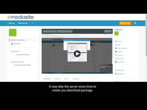 Downloading Your Mediasite Presentations