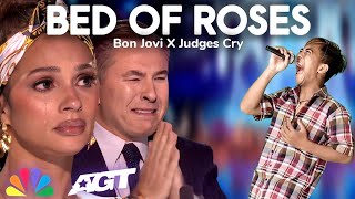 Golden Buzzer: Everyone Cried hysterically hearing the song Bed Of Roses with extraordinary voice