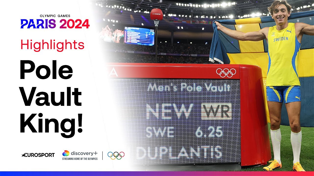 Armand Duplantis breaks pole vault world record again to win Olympic gold 🐐 | #Paris2024