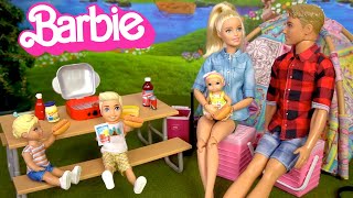 Barbie \& Ken Family Toddler Outdoor Adventure \& Birthday Drama