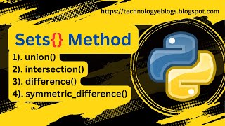 set methods in python | Some Important Set Methods in Python | python sets | #python #learn
