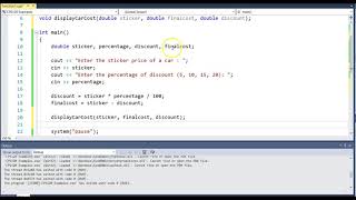 Void Function with Value Parameters