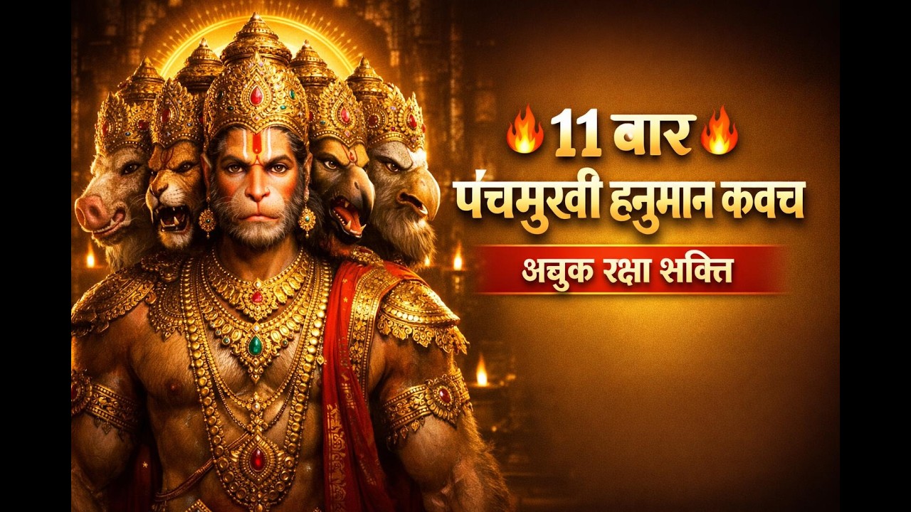 Powerful Panchamukha Hanuman Kavacham  Panchamukhi Kavacham With Lyrics  Hanuman Divine Blessings 🔥