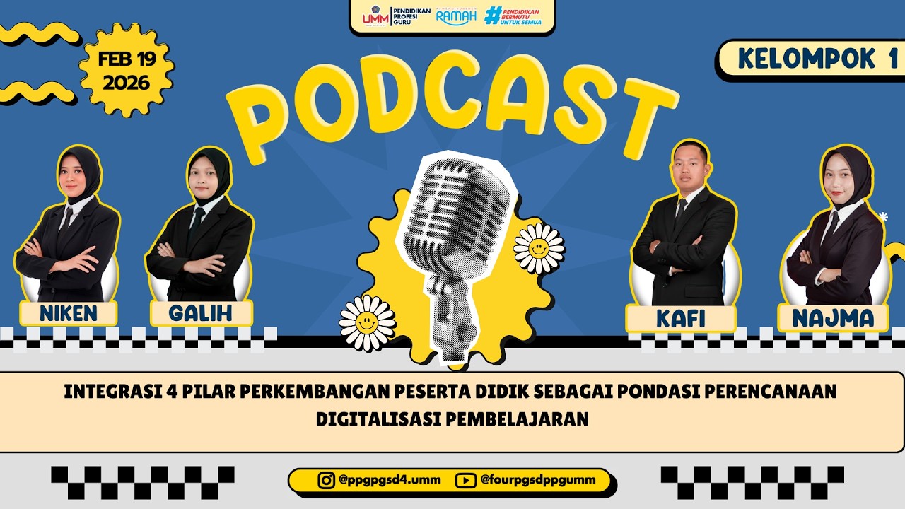 PODCAST - INTEGRASI 4 PILAR PERKEMBANGAN PESERTA DIDIK SEBAGAI PONDASI PERENCANAAN DIGITALISASI.