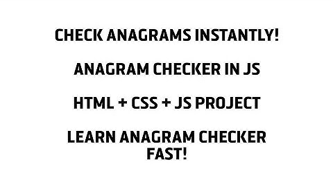 Anagram Checker Using HTML, CSS, and JavaScript - Full Tutorial