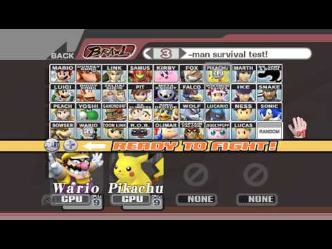 Super Smash Bros. Brawl - Battle #175: Wario (Classic) vs Pikachu
