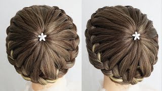 Lace Braid Bun Hairstyle For Party Or Wedding - New Latest Hairstyle For Ladies 2024