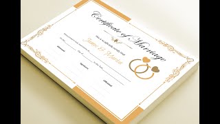 Information Marriage Certificate Design in MS Word | FREE Editable Template Guide