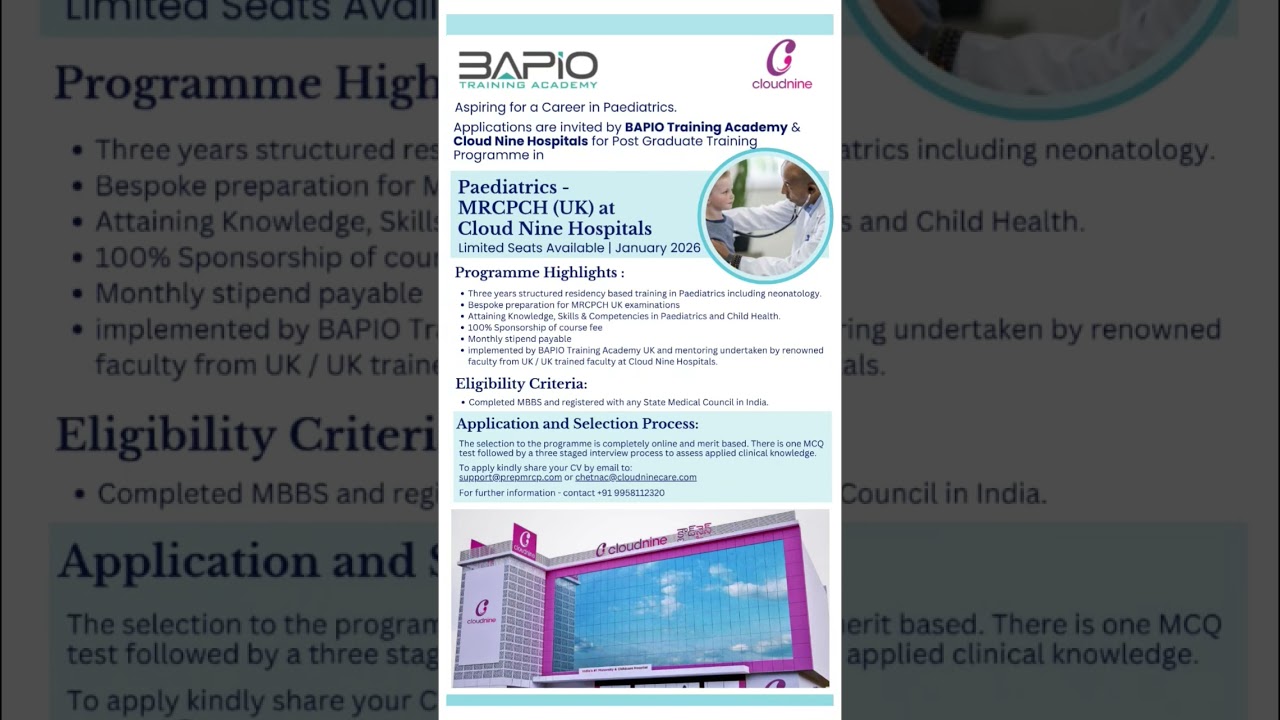 Paediatrics & Child Health MRCPCH (UK) 