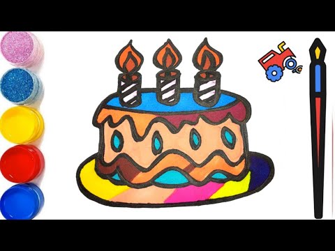 dessiner-un-gâteau-d'anniversaire-pour-bébé---coloriage-gâteau-pour-les-enfants