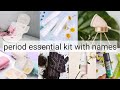 Period essential kit with names for girls period emergency kit  emergency kit the trendy girl