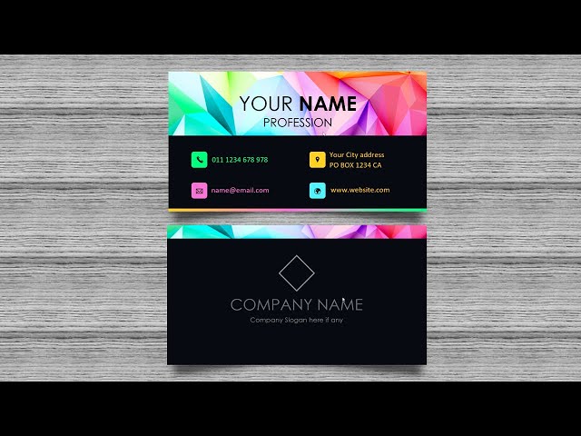 Create Colorful Business Card in PowerPoint - YouTube