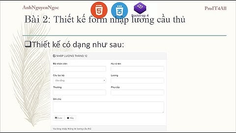 Lab 2.B2: Định nghĩa form nhập lương cầu thủ bằng Bootstrap