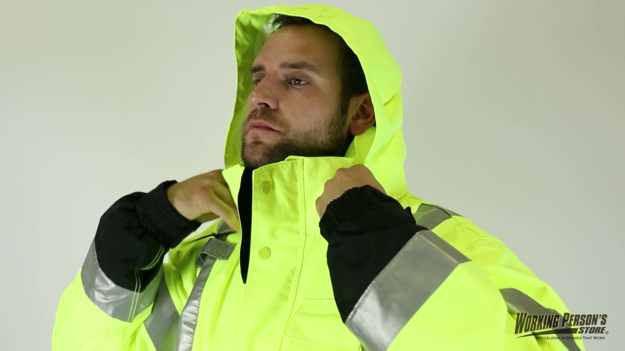 Tingley Men's Yellow J24172 Waterproof Insulated Hi-Vis Hooded Jacket ...