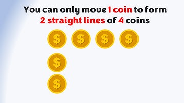 You Can Only Move 1 Coin To Form 2 Straight Lines of 4 Coins - Coin Trick Lateral Thinking Puzzle