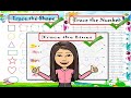 Shape-Line-Number Tracing Worksheets for Kids