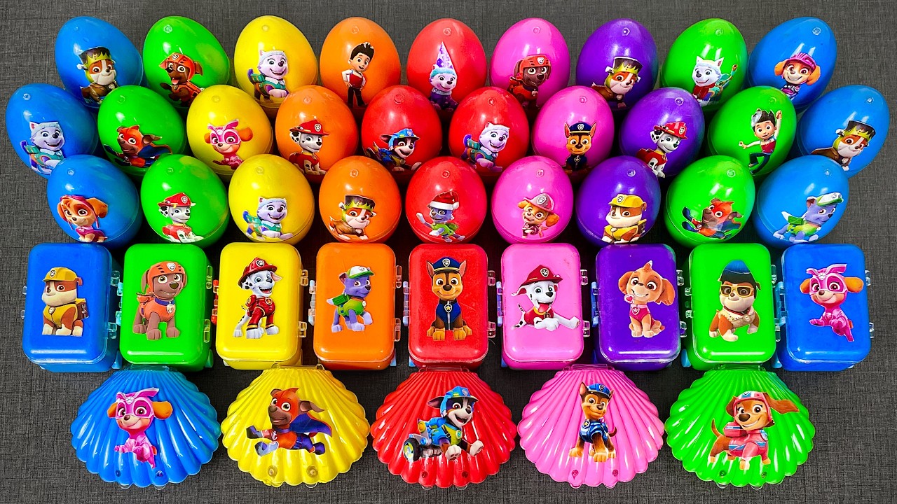 🔍 Finding Slime with Paw Patrol Stickers in Eggs & Mini Suitcases | Clay Slime ASMR Surprise