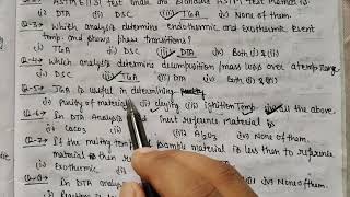 MCQ on thermal analytical testing(mold tech) by-YP singh