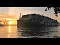 1080p CMA CGM Champs Elysees Einlaufen beim traumhaften Sonnenaufgang in Hamburg 07.09.2021