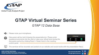 GTAP 12 Data Base Seminar