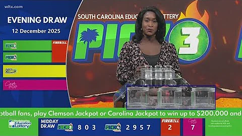 Evening SC winning lottery numbers for Dec. 12, 2025