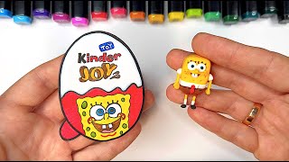 DIY SpongeBob Kinder Joy Paper Craft / How to Make / Easy Paper Craft Ideas