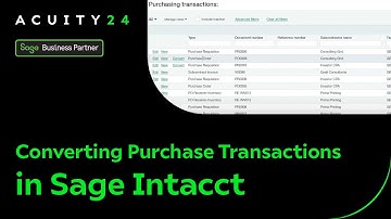 Converting Purchase Transactions in Sage Intacct