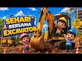 Sehari Menjadi Supir Excavator Bersama Zuni dan Zuna | Lagu Anak tentang Operator Excavator