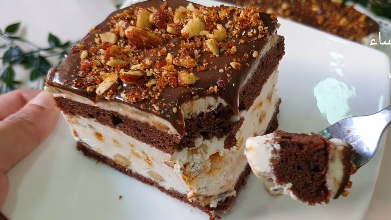 كيكة ال7 ملاعق الإقتصادية الصيفية راقية بحجم كبير بدون حليب مركز محلى ولا جيلاتين ولا نشا