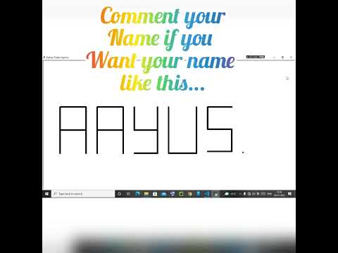 writing my name in python using turtle 🔥🔥| @ayush #coding #python #turtle #Aayush #shorts #name