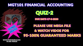 MGT101 FINANCIAL ACCOUNTING QUIZ-2-SOLVED STUDY GURUZ GRAND MEGA FILE & HANDOUTS QUIZ & FINAL TERM screenshot 4