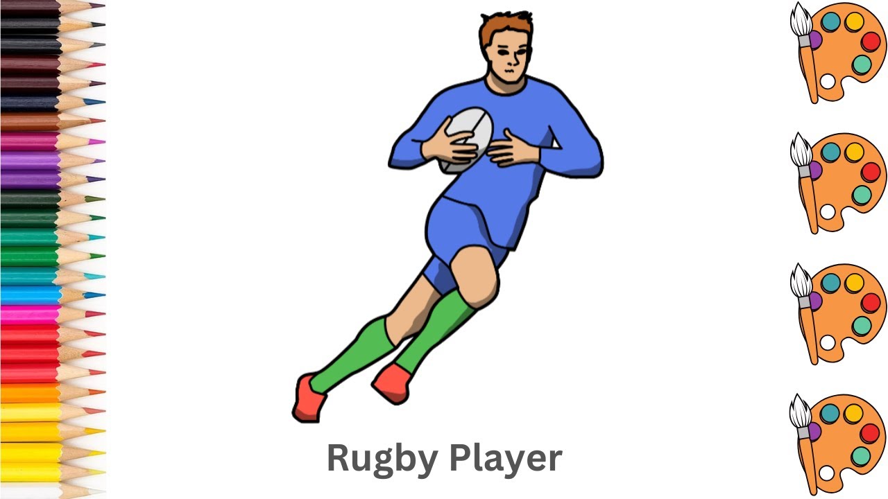 Rugby Player - Sketch Art and Paint | Step by step tutorial | Pencil to Palette