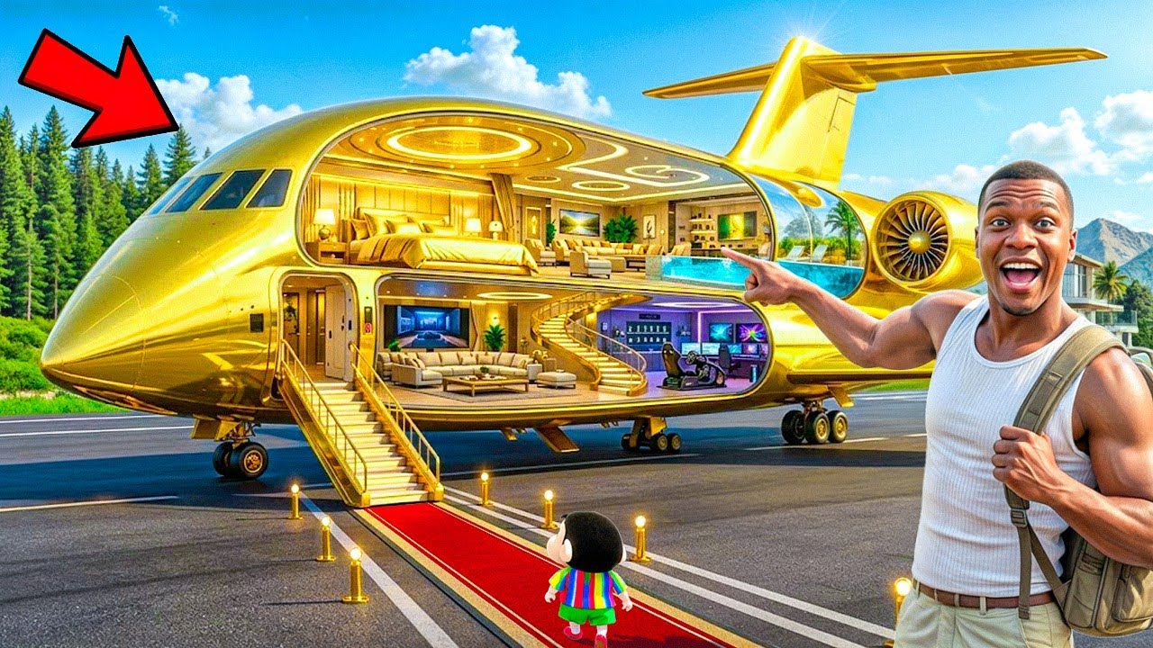 Franklin and Shinchan Buy a Luxury Airplane for a Plane Trip! | GTA 5 Bangla Gameplay