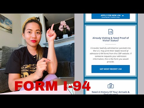 HOW TO FILL OUT FORM I-94
