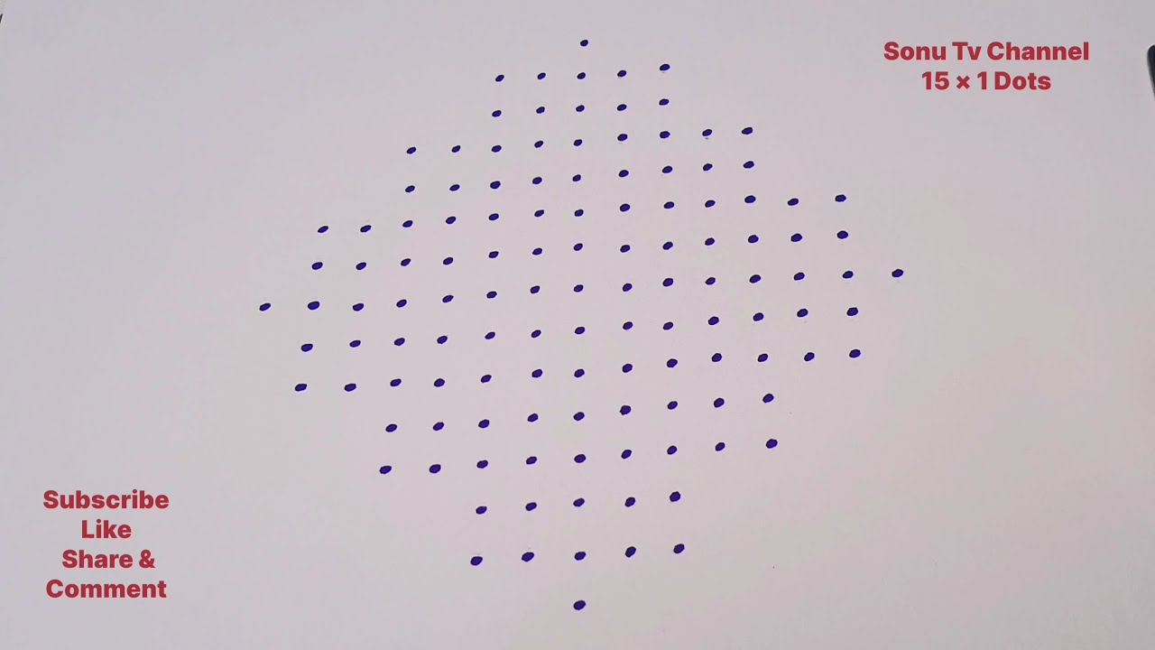 2 Big Kambi /Sikku/Neli kolangal with 15 Dots || Chukkala muggulu || Pulli kolangal || How to