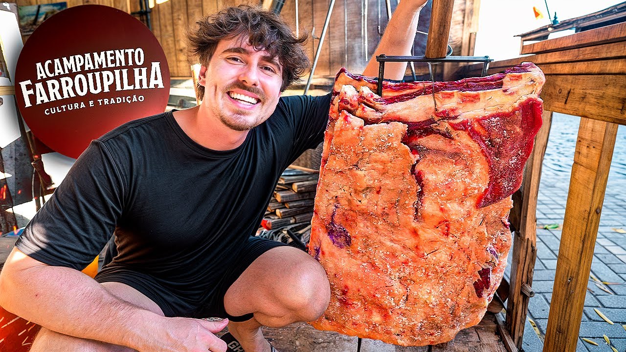 UM DIA INTEIRO COMENDO NO ACAMPAMENTO FARROUPILHA I Churrasco e Tradição