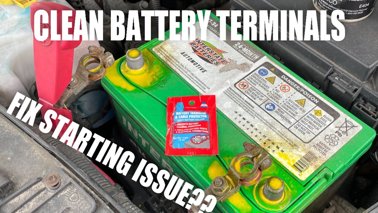 How to clean corrosion off battery terminals. Fix for starting issue