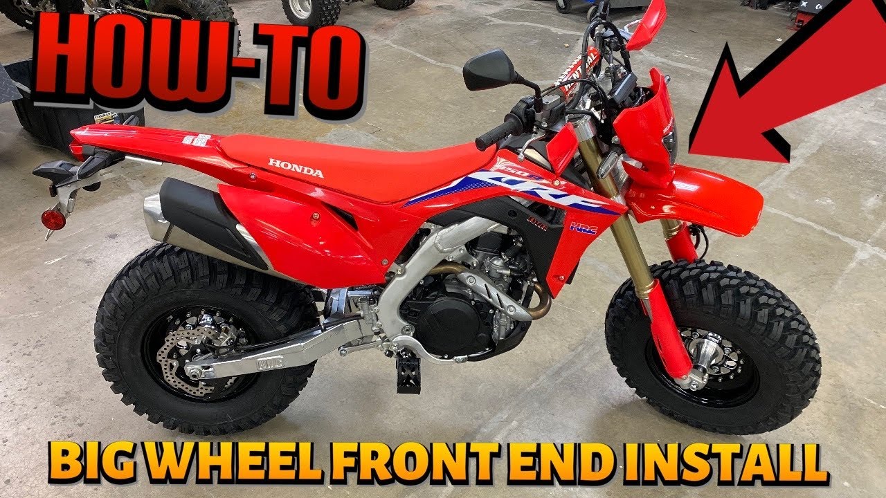BIG WHEEL HOWTO Front end Install HONDA CRF450RL BVC OFFROAD YouTube