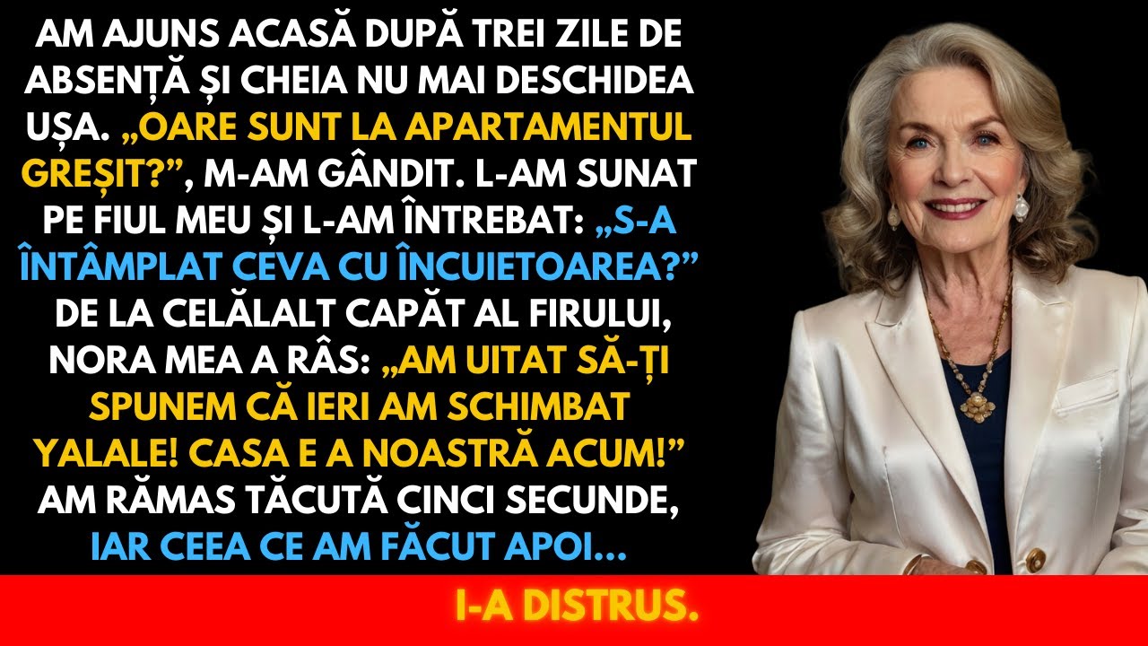 Am Rămas Șocată: Cheia Nu Mai Deschidea Ușa… Când L-Am Sunat Pe Fiul Meu, Am Aflat Adevărul