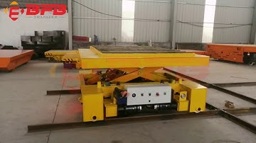 15 Tonne Battery Powered On Rail Transfer Trolley，Multidirectional Transfer Cart With Lifting Deck