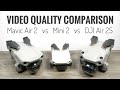 Video Quality Comparison of DJI Air 2S vs. Mavic Air 2 vs. DJI Mini 2