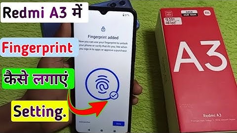 Redmi a3 me fingerprint lock kaise lagaye/how to set fingerprint lock in redmi a3 me setting