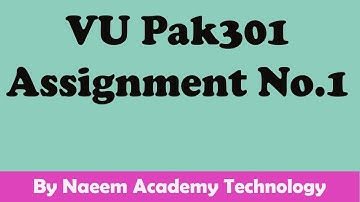 VU pak301 new assignment 2018 Complete Solution