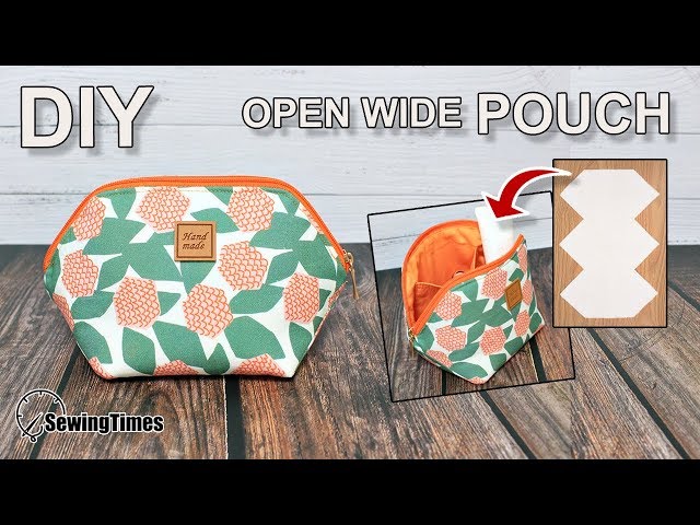 DIY OPEN WIDE POUCH 파우치만들기 | Cosmetic Bag Makeup Purse Tutorial [sewingtimes]