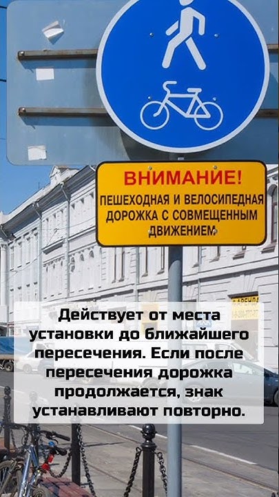 Дорожный знак 4.5.2 "Велопешеходная дорожка с совмещённым движением ...