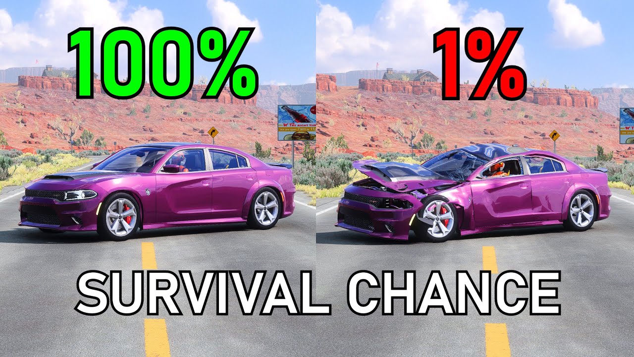 Realistic Survival Chance Crashes #10 (With Dummies) | BeamNG.drive