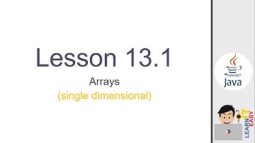 Java Lesson 13.1 - Array (Single Dimensional)