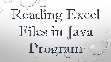Reading Excel Files in Java Program