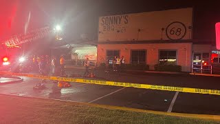 Sonny's BBQ catches fire from lightning strike