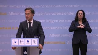 Integrale persconferentie van MP Rutte en  minister De Jonge van 26 november 2021